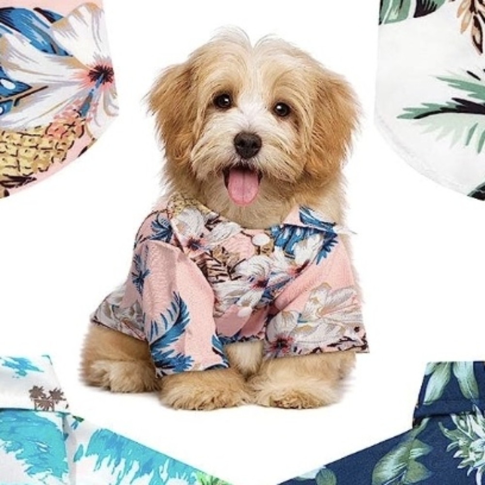 🐶 5 for $15 * Dog Hawaiian Tropical Print Style Shirt